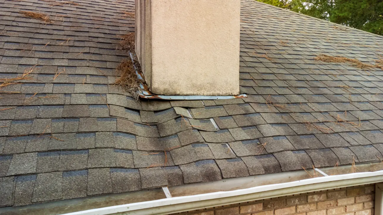 Roof and shingles damaged from water leak Roof and shingles damaged from water leak